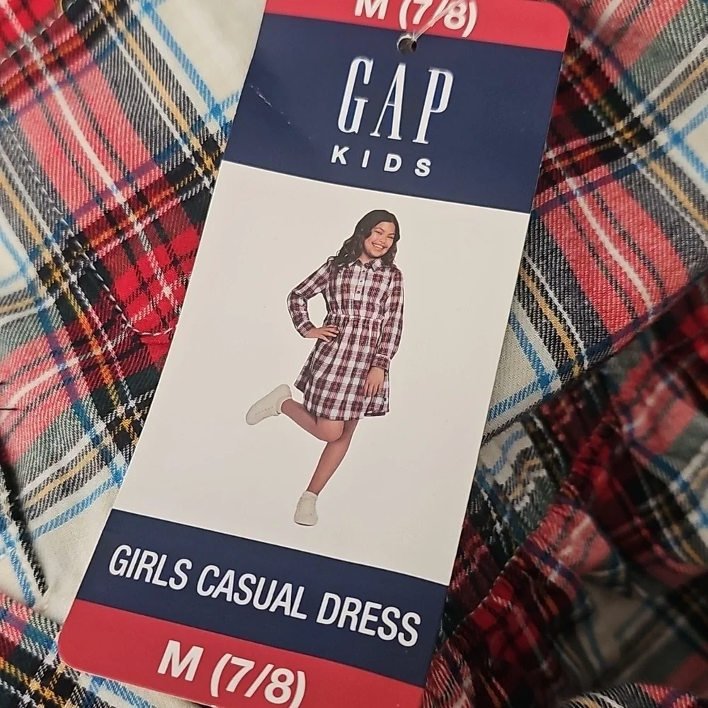 Gap Kids Girls Casual Dress (Red, M 7-8)